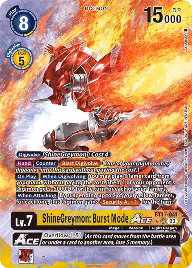 ShineGreymon: Burst Mode ACE (Alternate Art) trading card
